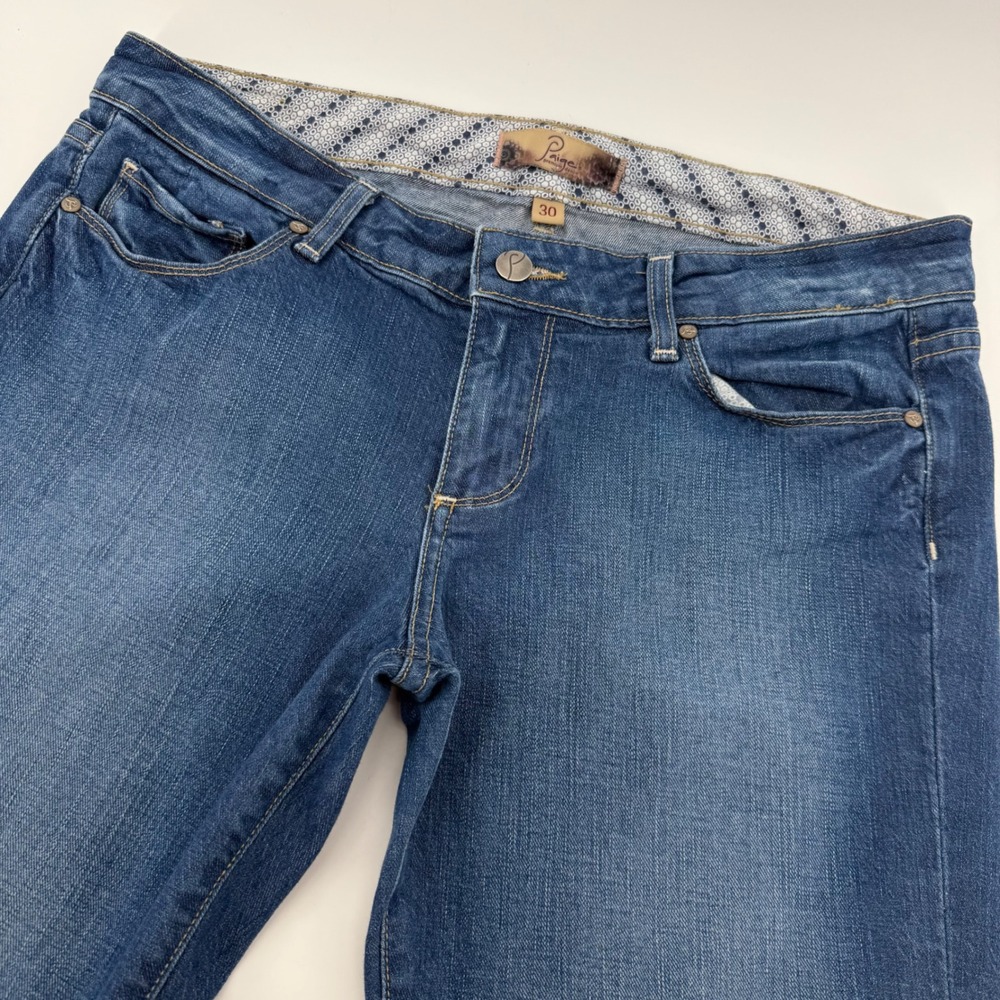Paige Laurel Canyon Jeans Women's 30x30 Y2K Low Rise Bootcut Flare Blue USA Made